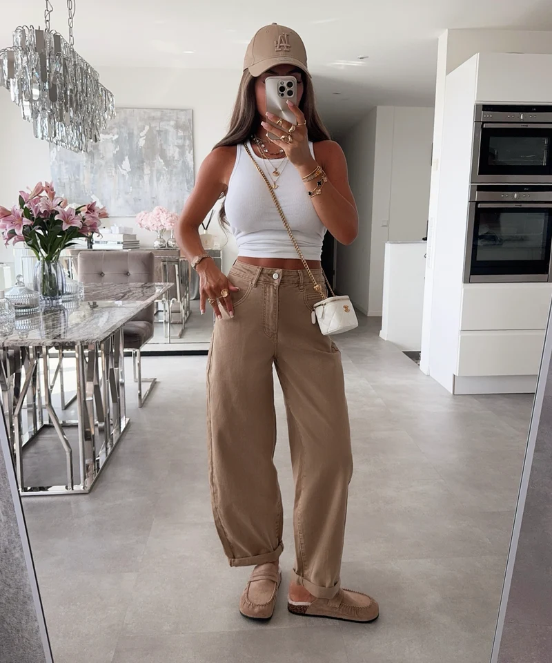 Stretch Balloon Jeans Aviana Camel