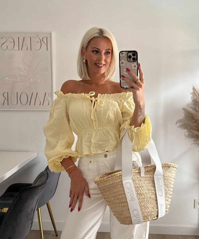 Musselin Bluse Evanthe Gelb