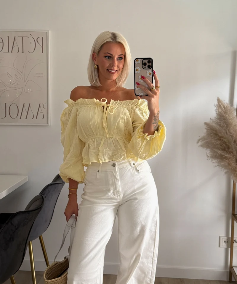 Musselin Bluse Evanthe Gelb