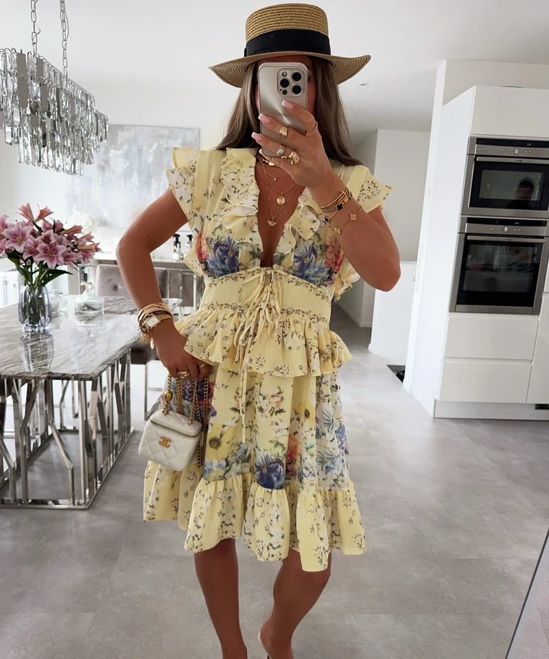 Leinenkleid Giselle Gelb