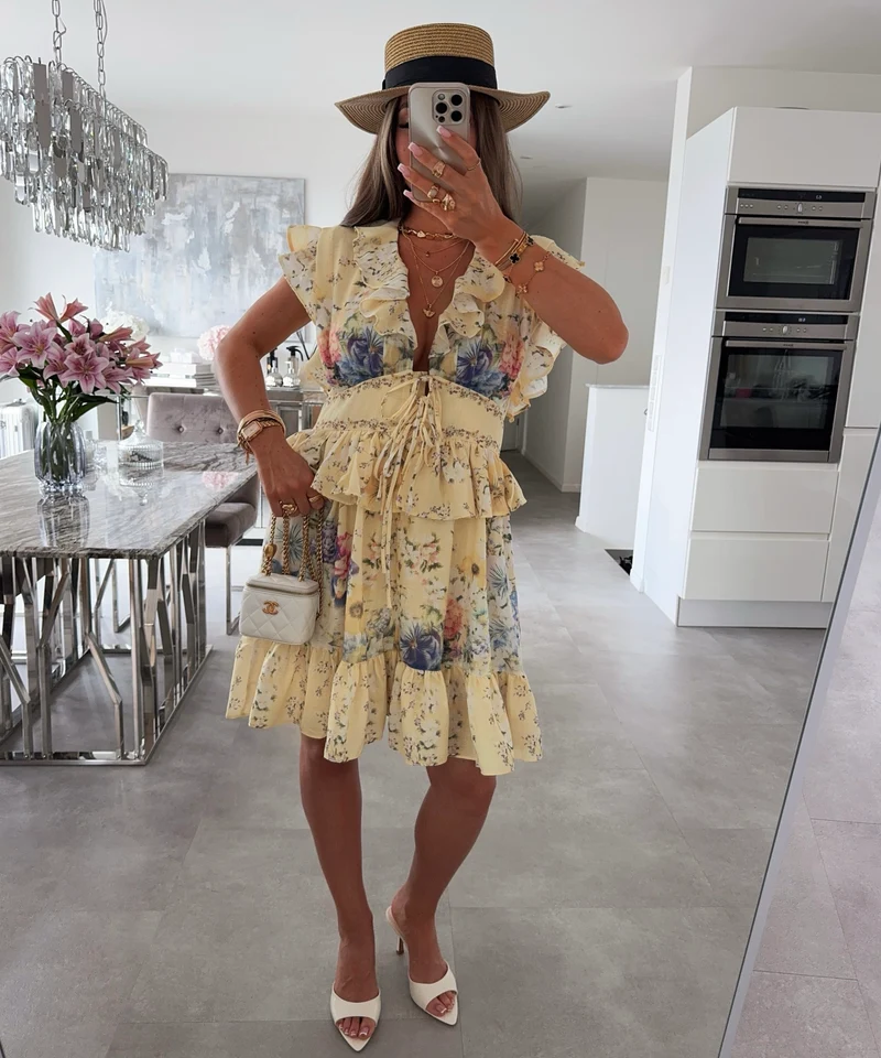 Leinenkleid Giselle Gelb