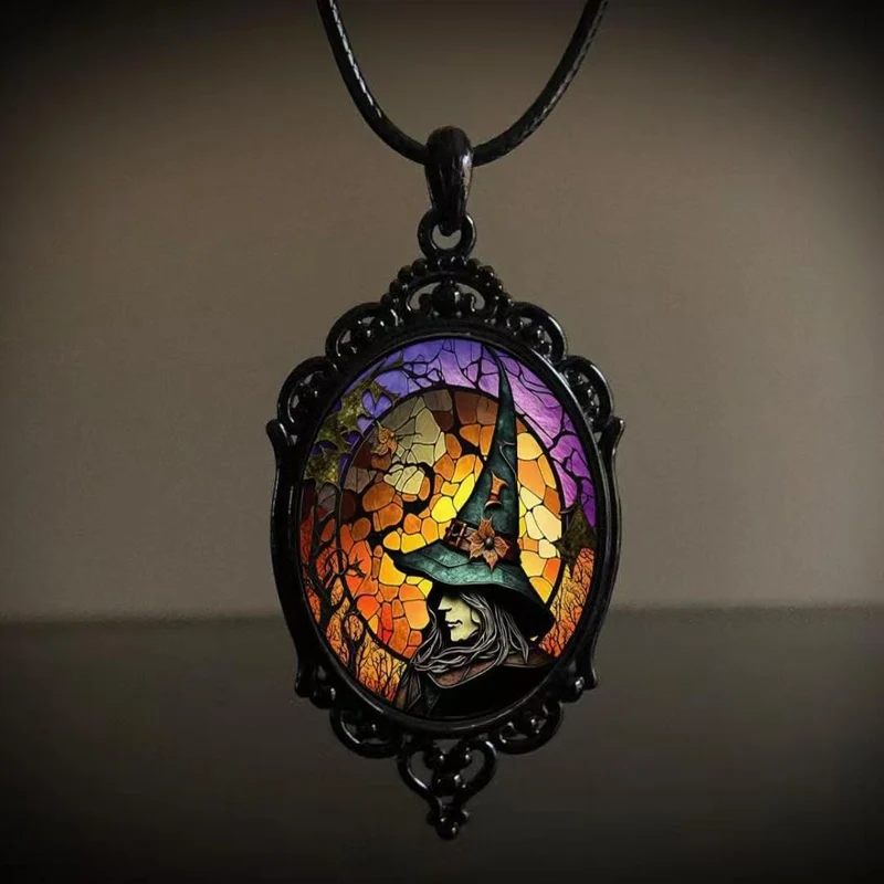 Gothic-Retro-Hexenhalskette für Damen – Halloween-Accessoire