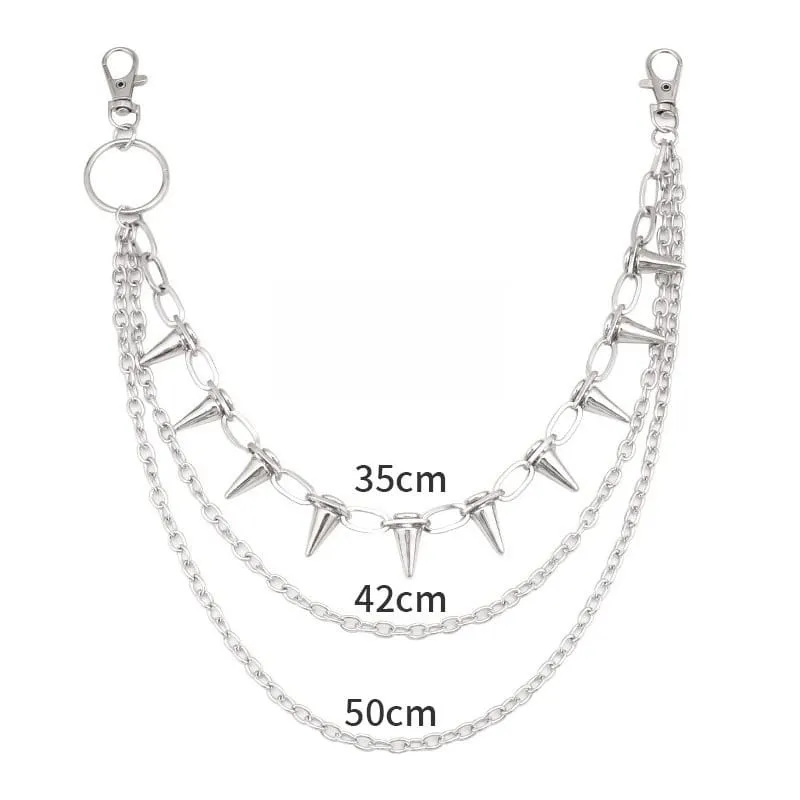 Unisex Punk Nieten-Mehrlagen-Taillenkette