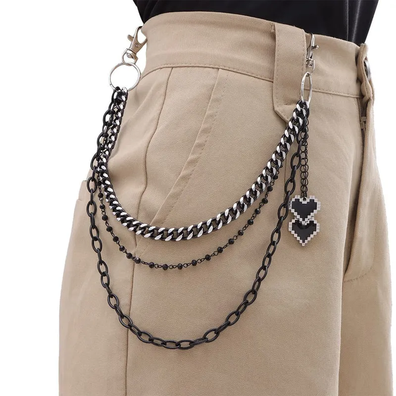 Unisex Punk Herz Mehrlagige Taillenkette