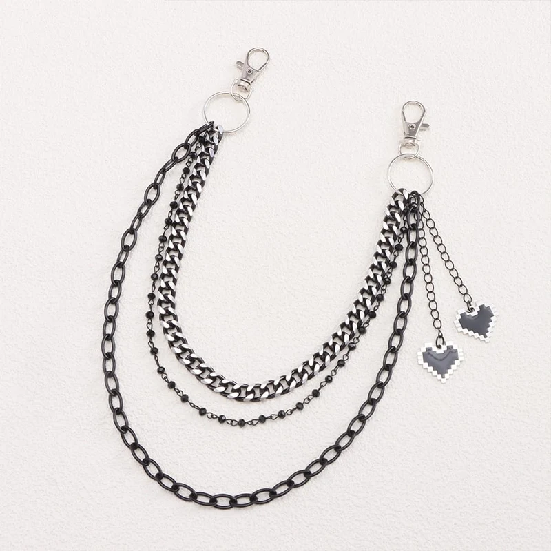 Unisex Punk Herz Mehrlagige Taillenkette