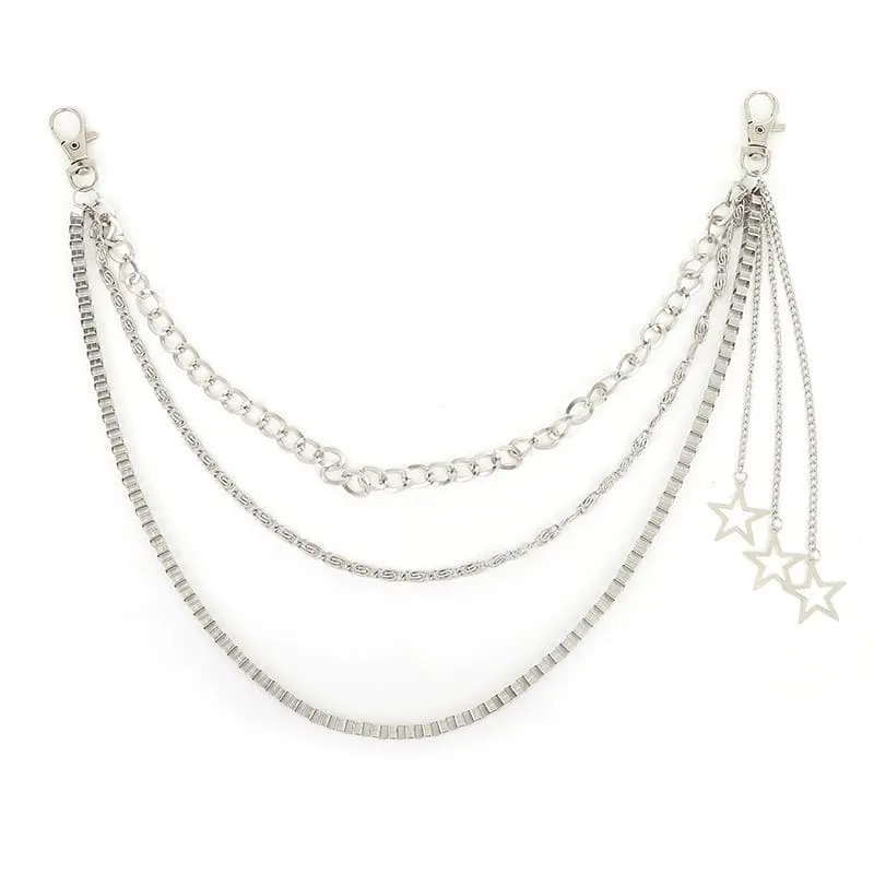 Unisex Punk Star Decor Mehrlagige Taillenkette