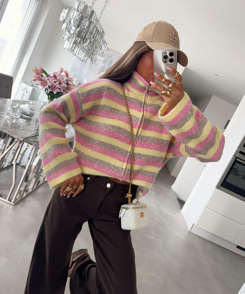 Zip Strickjacke Vianne Gelb