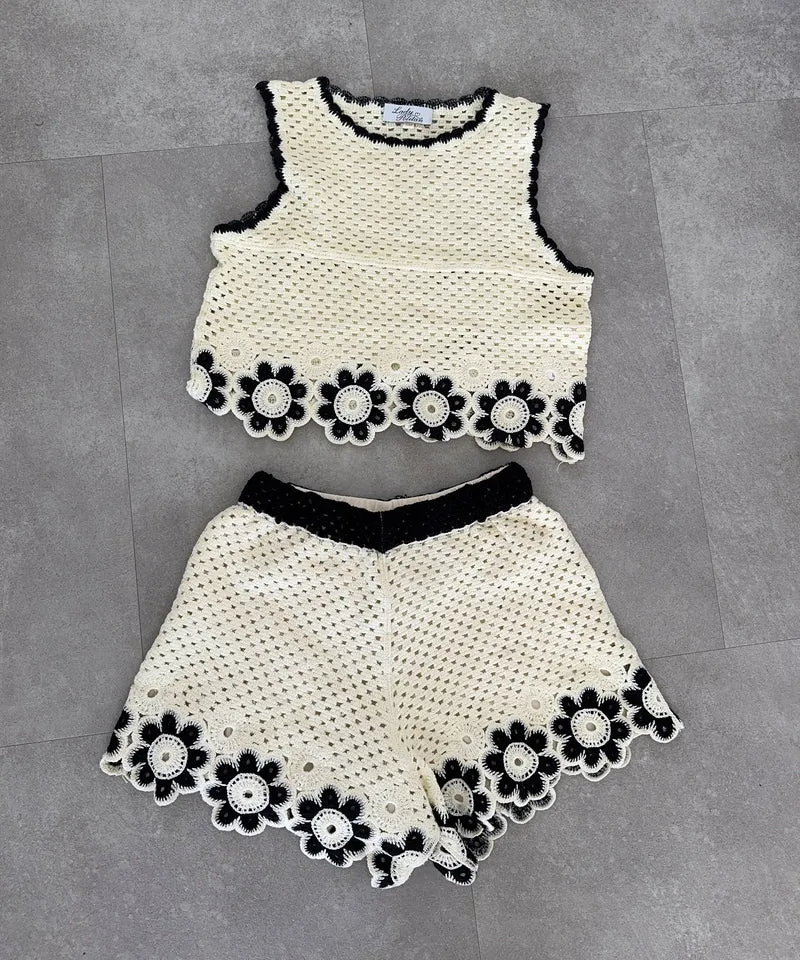Häkel Shorts Pia Beige