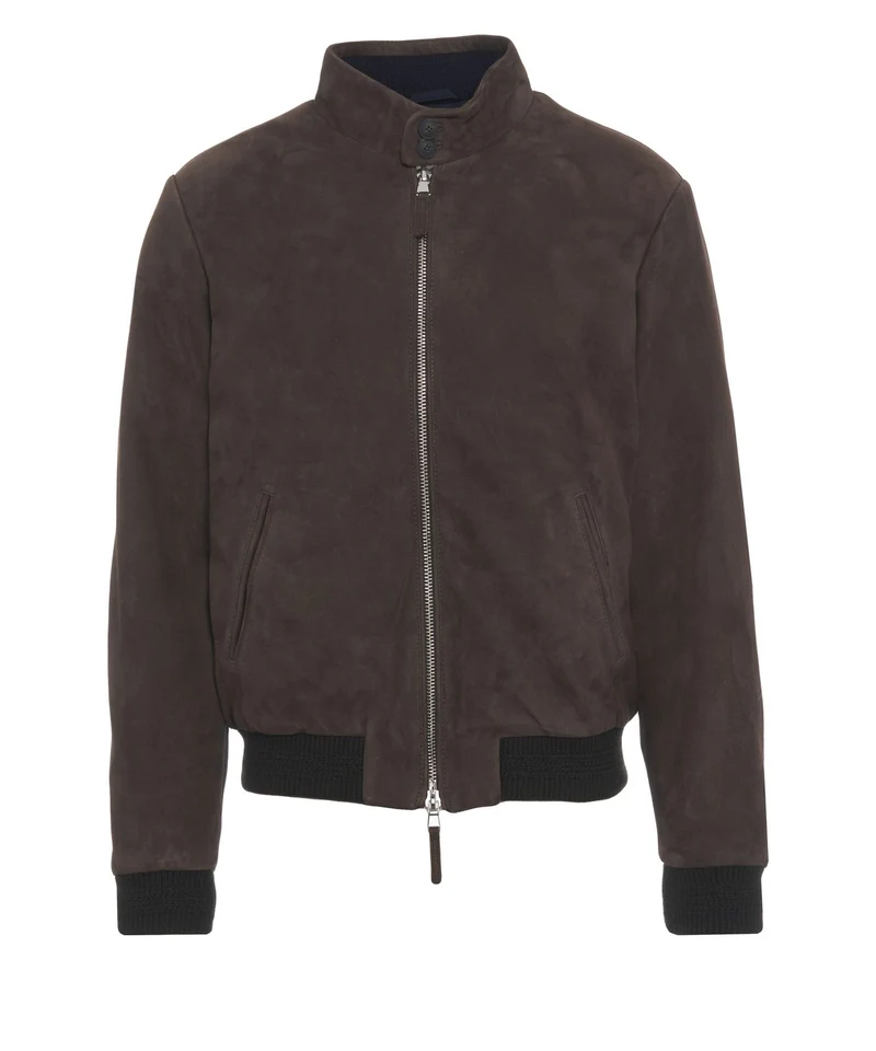 Giacca in pelle scamosciata