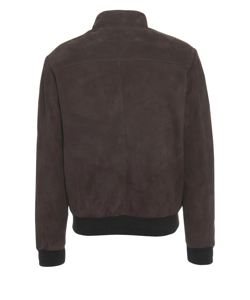 Giacca in pelle scamosciata
