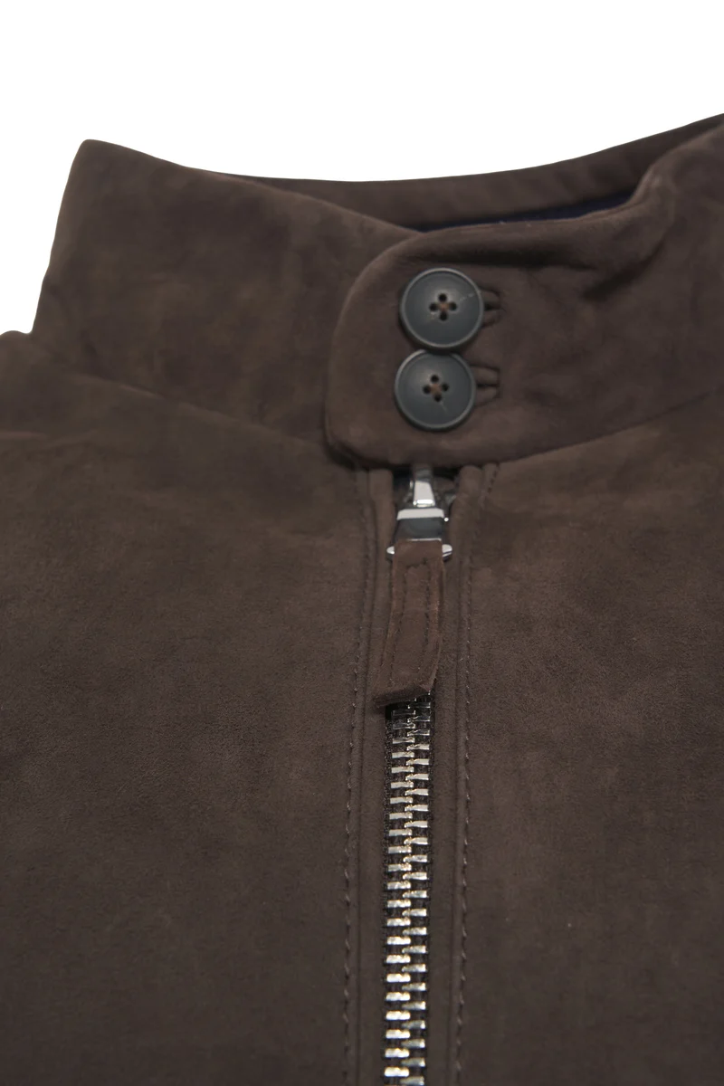 Giacca in pelle scamosciata