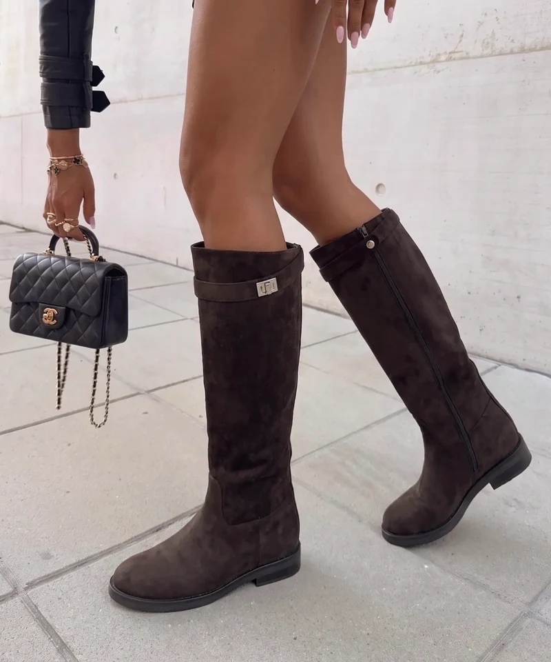 Wildleder Stiefel Mila Dunkelbraun