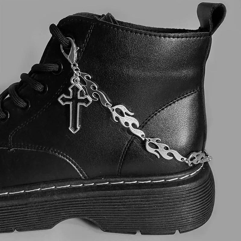Unisex Punk Cross Boot Chain Shoe Accessories