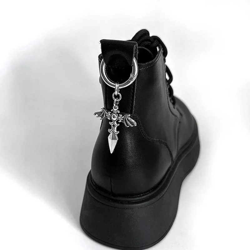 Unisex Punk Wing Cross Schuhanhänger Schuhaccessoires