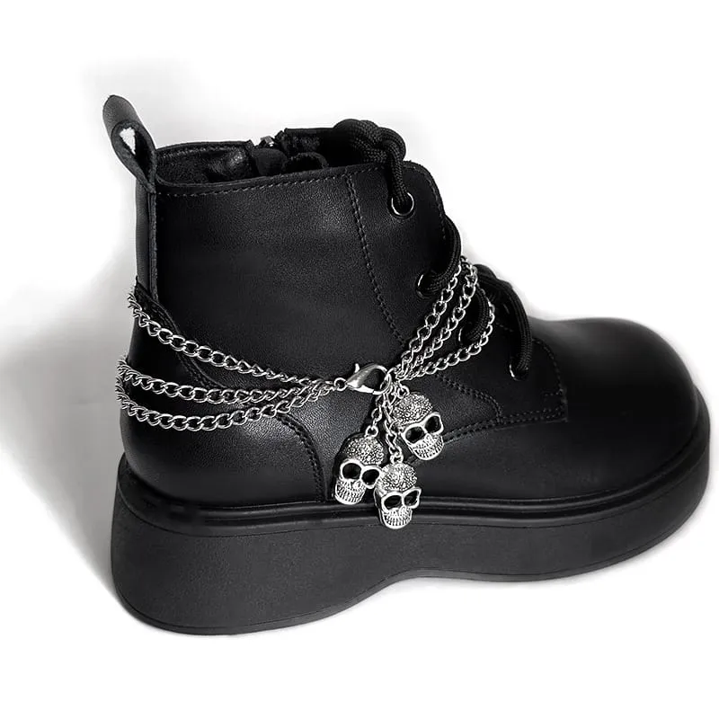 Unisex Punk Totenkopf Mehrlagige Stiefelkette Schuhaccessoires