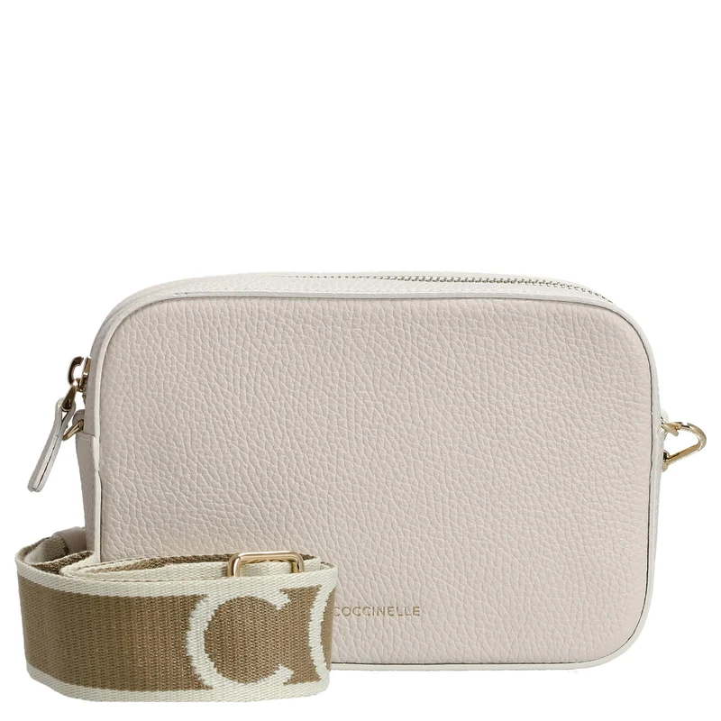 Coccinelle Tebe - Bolso bandolera 19 cm (blanco)