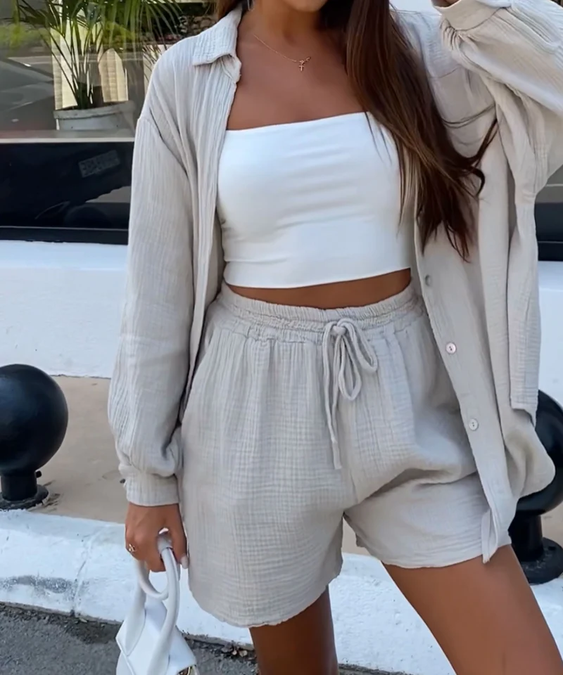 Musselin Set Yves Beige