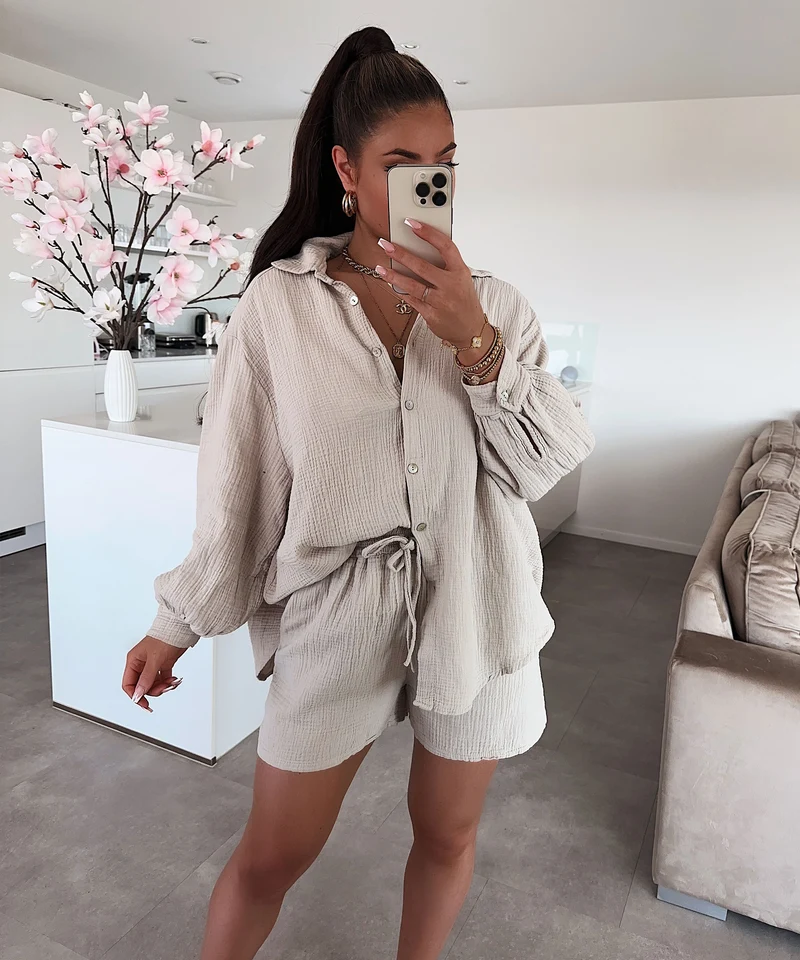 Musselin Set Yves Beige