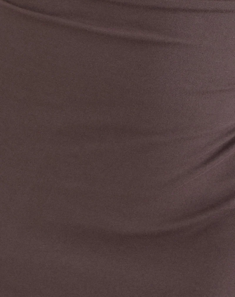 Trudita Minikleid mit viertellangen Ärmeln aus Rayon-Jersey in der Farbe „Peppercorn Brown“