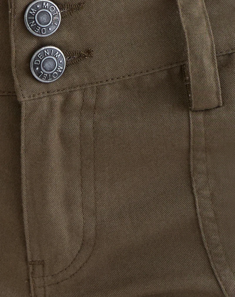 Olra Cargo-Shorts aus leichtem Baumwoll-Twill in Khaki