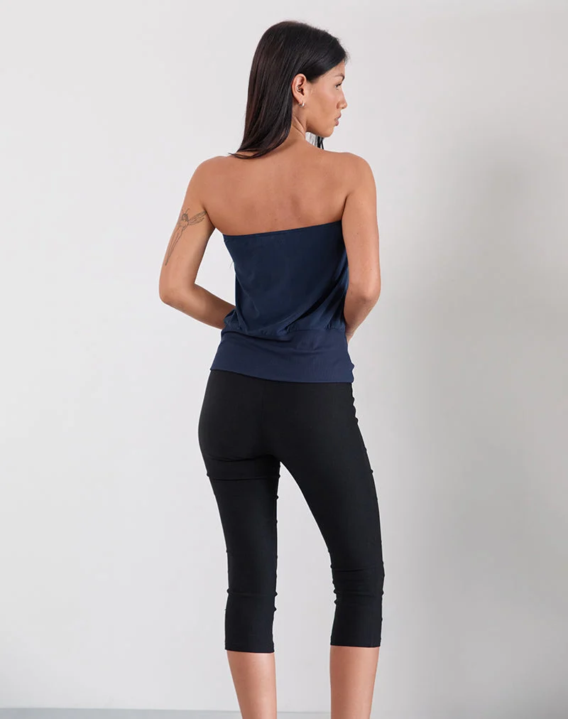 Leocadia Langes Bandeau-Top In Cupro Marine