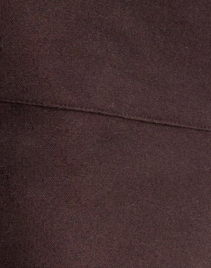 Hose „Olesy“ aus Leinen in Deep Mahogany