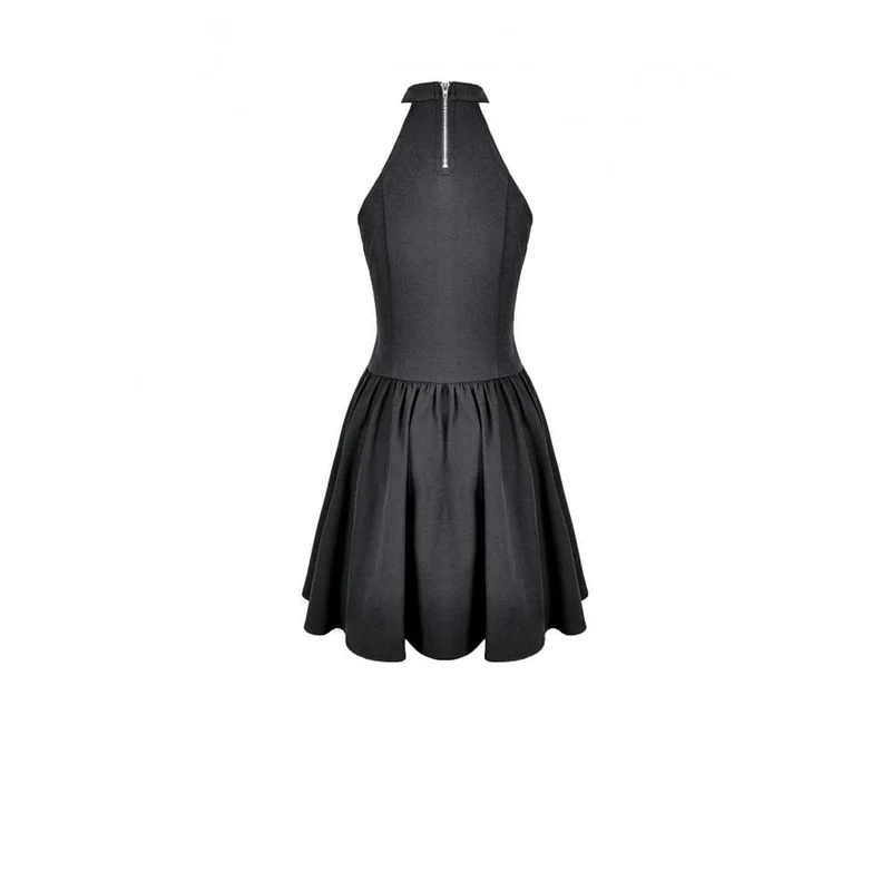 Punk-Kleid mit Ketten, Cut-outs und Neckholder für Damen, Abschlusskleid