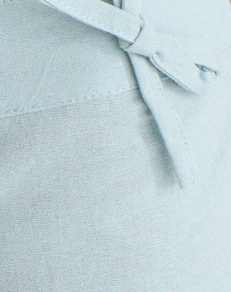 Blazy Tie Short aus Leinen in Stahlblau
