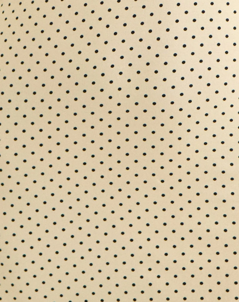 Letiria-Minikleid in Buttergelb mit winzigen Polka-Punkten
