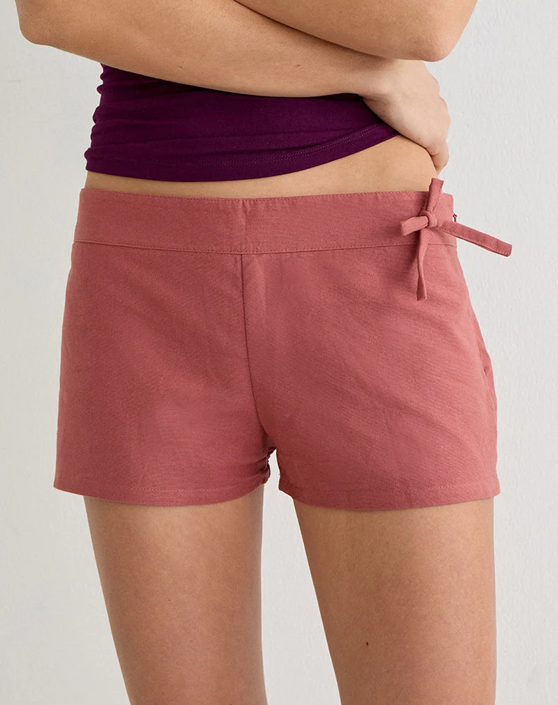 Blazy Tie Short aus Leinen in Toskanarot