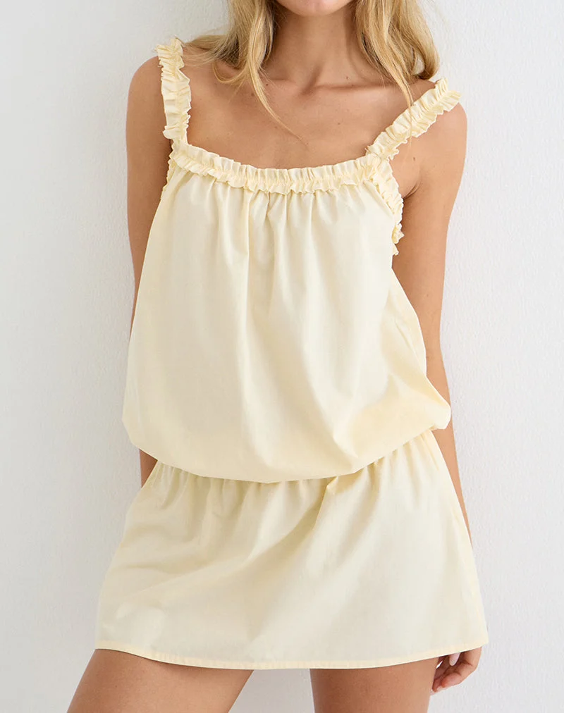 Shasta-Minikleid aus Popeline in der Farbe „Buttermilk“