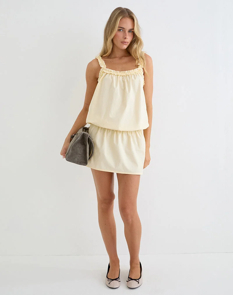 Shasta-Minikleid aus Popeline in der Farbe „Buttermilk“