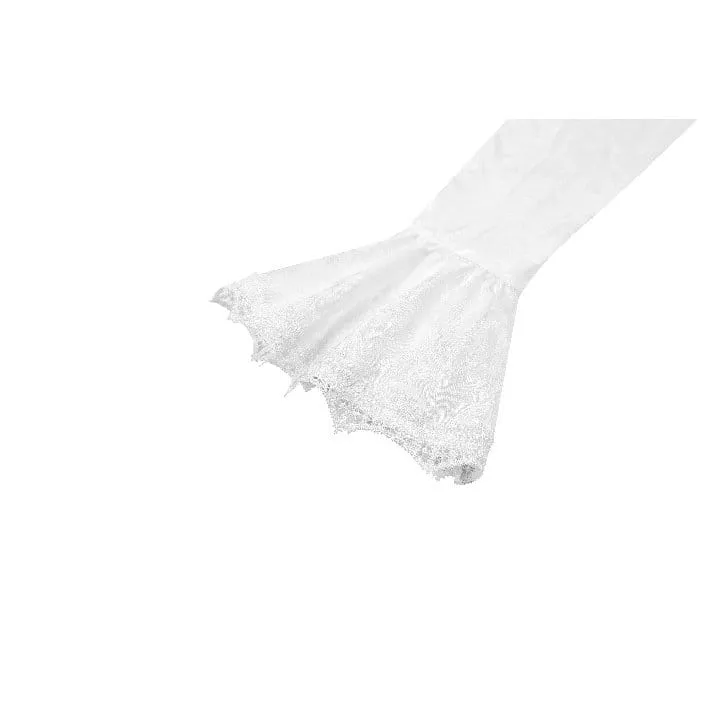 Gothic-Bluse für Damen mit Schnürung, Umlegekragen und Puffärmeln