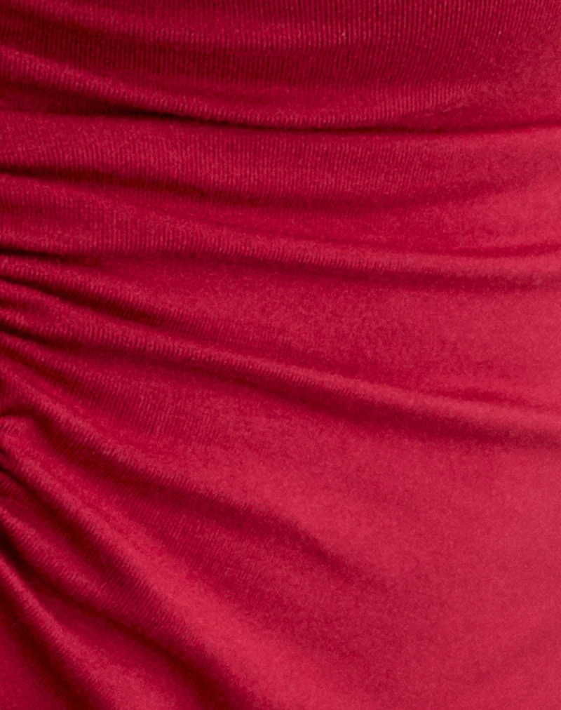 Top mit Cut-out-Details aus Jersey in der Farbe „Adrenaline Red“