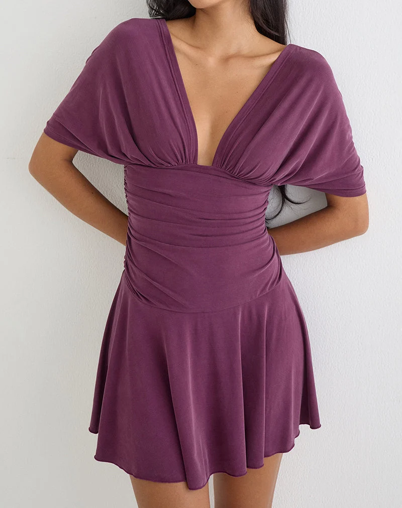 Sunmi Minikleid aus Cupro in Deep Purple