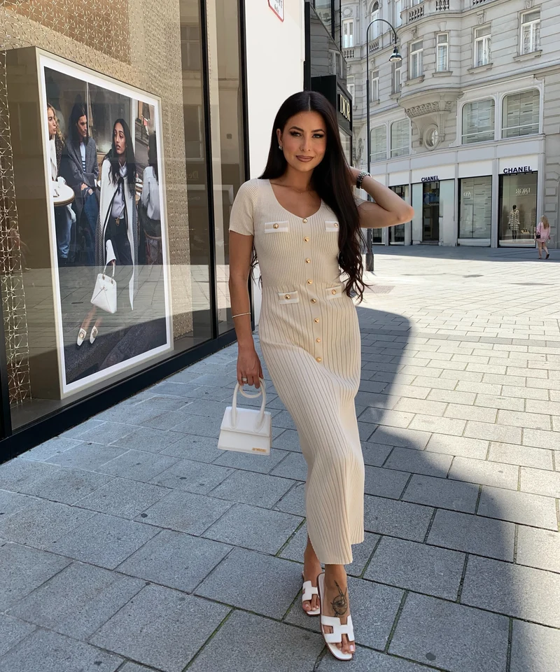 Kleid Augustina Beige