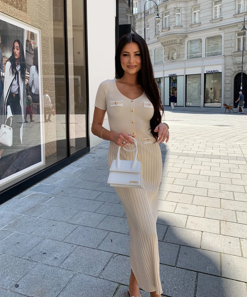 Kleid Augustina Beige
