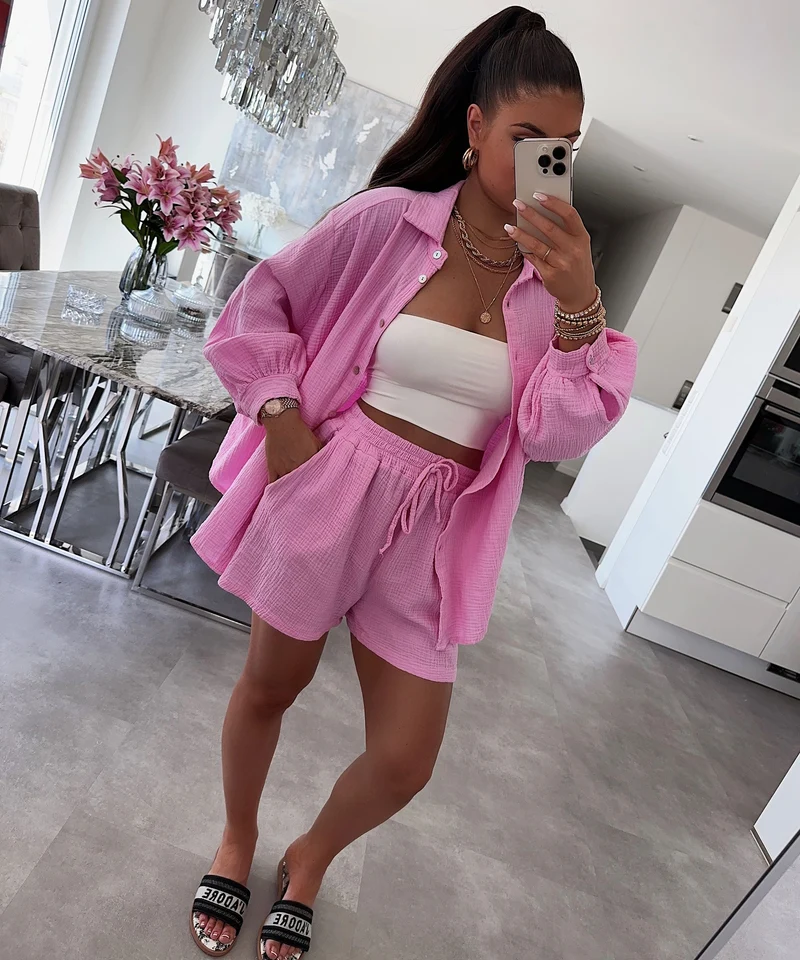 Musselin Shorts Hellpink