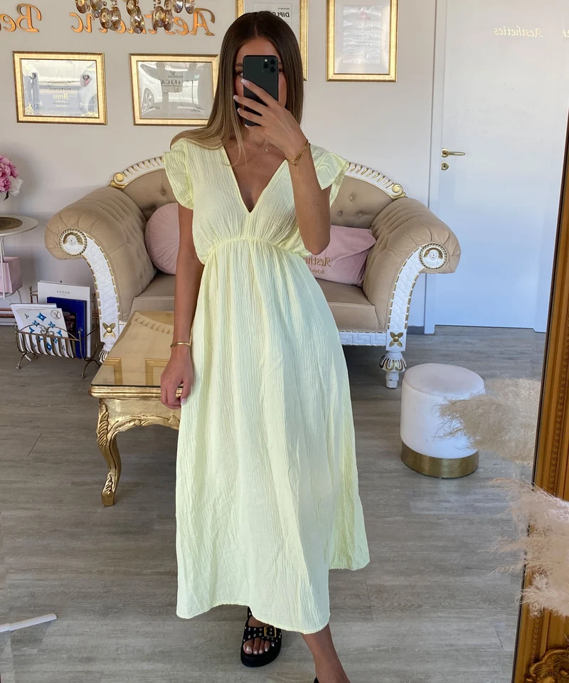 Musselin Kleid Geli Gelb