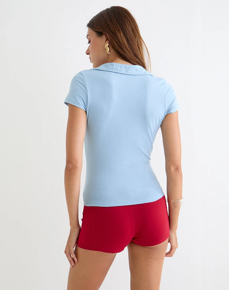Novee-Oberteil mit Kragen in Nantucket-Blau mit O-Ring