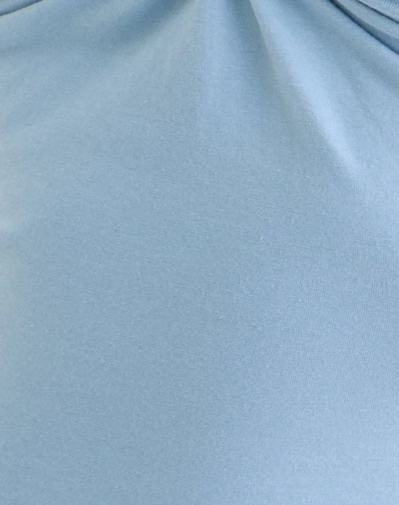 Novee-Oberteil mit Kragen in Nantucket-Blau mit O-Ring
