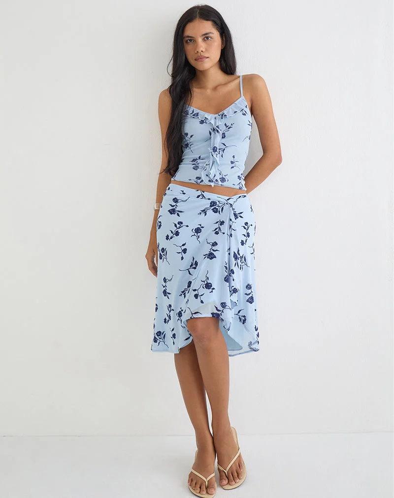 Ansa Frill Cami-Top in zartem Blattblau