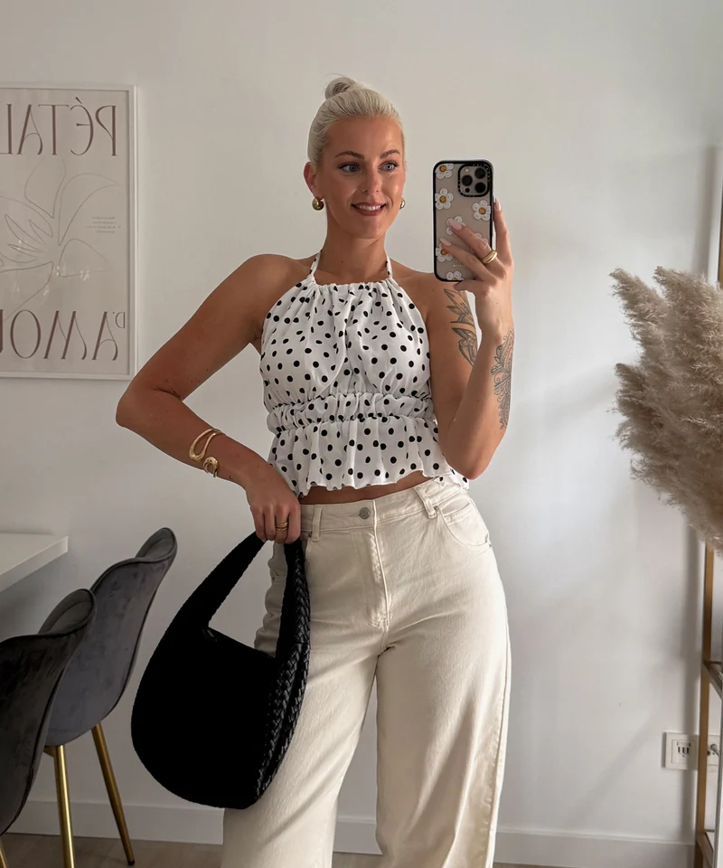 Top Wanda Punkte Weiß
