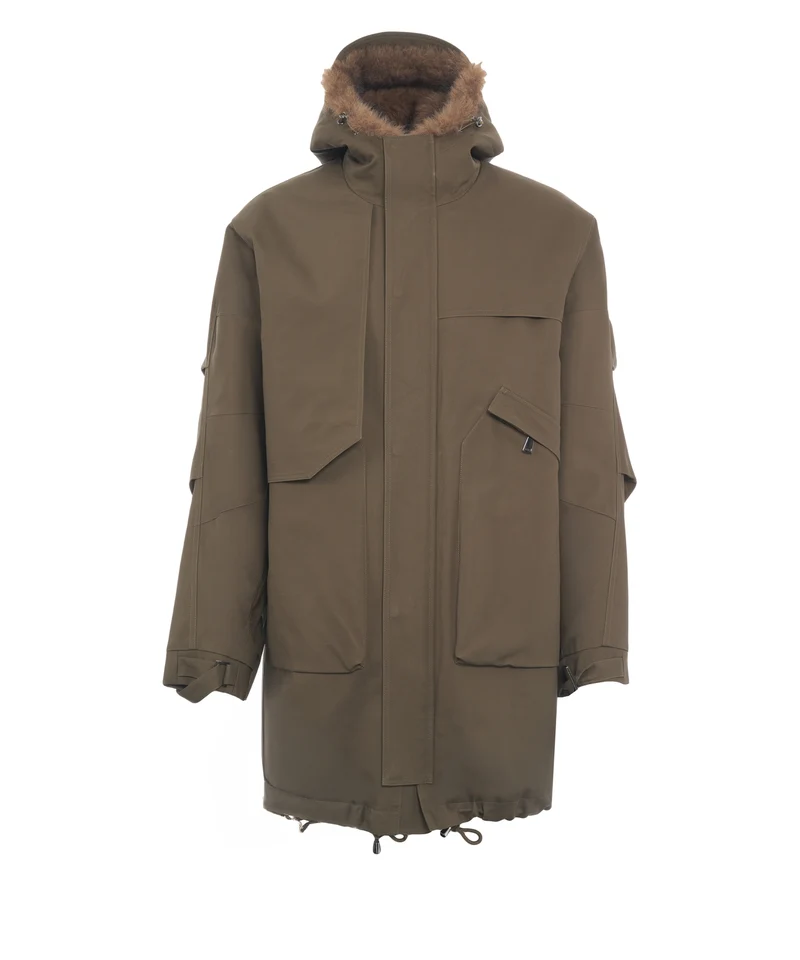 Parka con tasche a patta