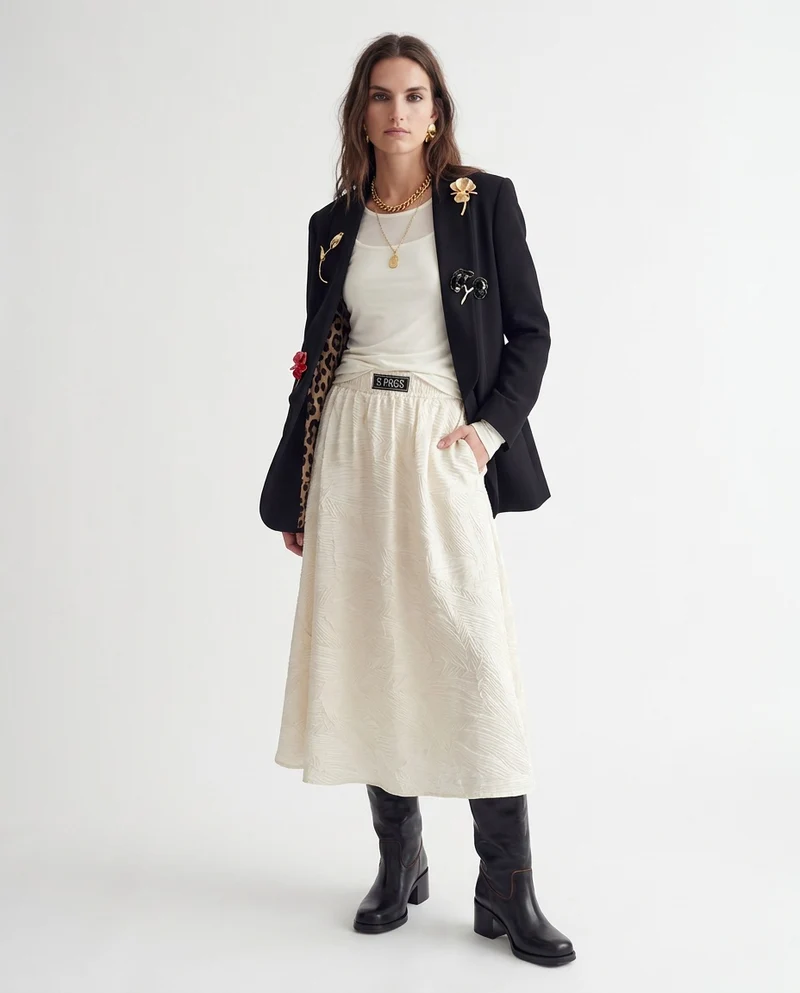 Blazer con applicazioni floreali