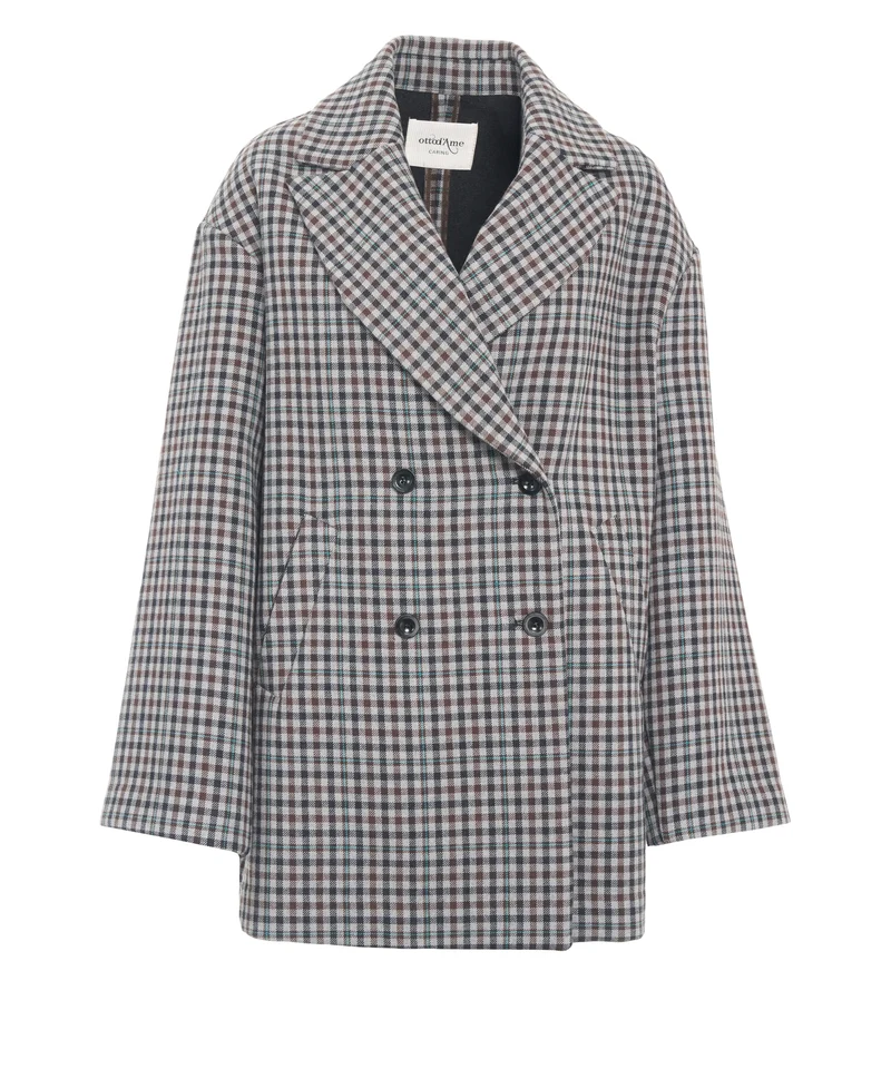 Blazer con motivo a quadri