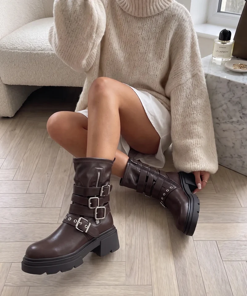 Biker Boots Bellina Braun