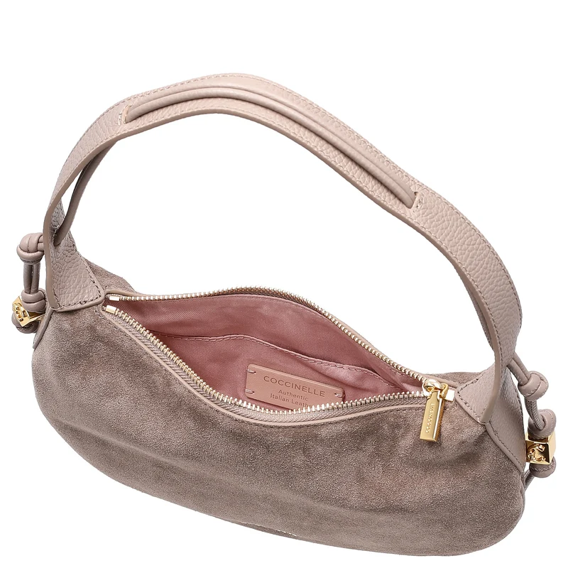 Coccinelle Thess Suede Bim - Bolso de hombro 29 cm (warm taupe)