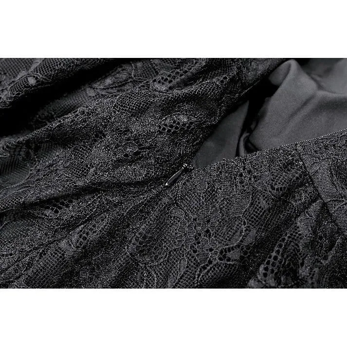 Gothic-Rüschenkleid für Damen mit asymmetrischem Saum