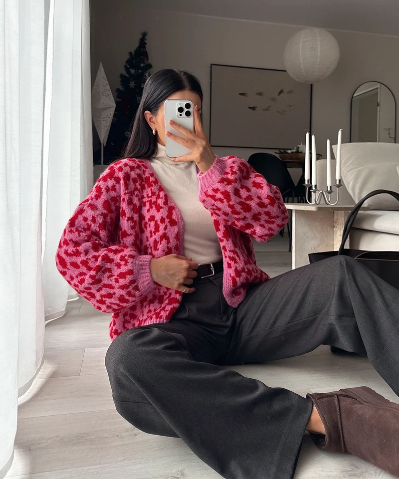 Cardigan Lira Pink Rot Leo